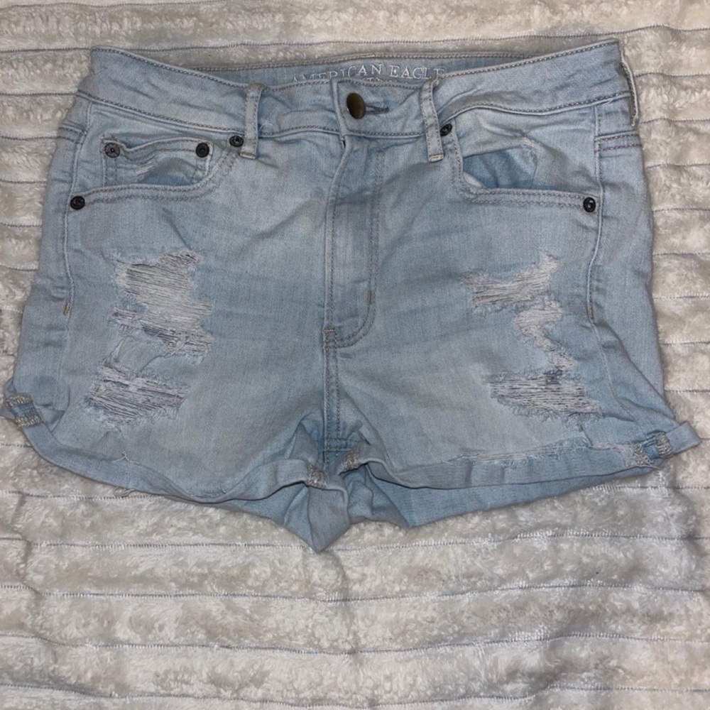 WOMENS SIZE 8 JEAN SHORTS HIGH RISE SHORTIES